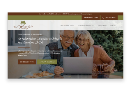 Senior living web design